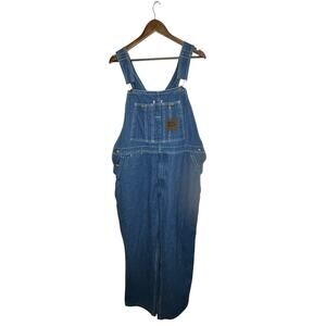 Work N' Sport Denim Bib Overalls Men's Size 42X30‎ Blue Workwear Carpenter